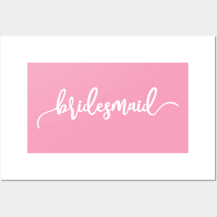 Simple Bridesmaid Wedding Calligraphy Posters and Art